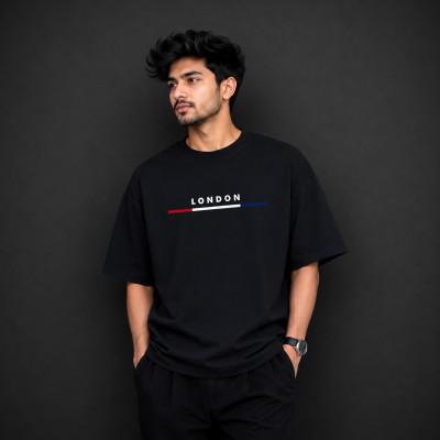 Premium Quality Drop Shoulder T-Shirt | Black Colour LONDON